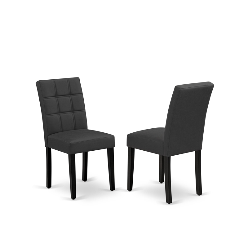 East West Furniture 5-Piece Dining Table Set  in Black/Dark Gray