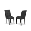 East West Furniture 5-Piece Dining Table Set  in Black/Dark Gray