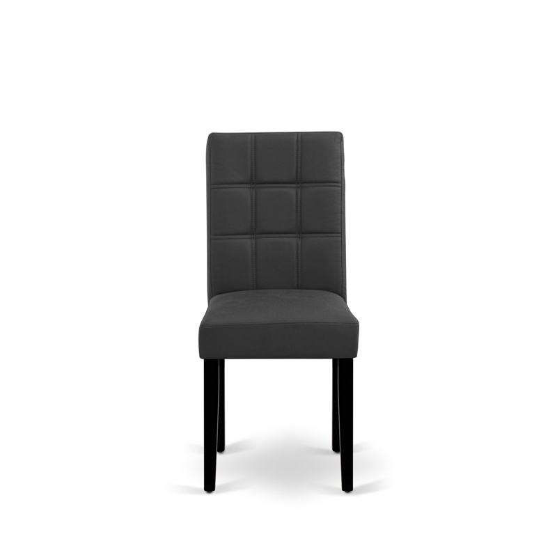 East West Furniture 5-Piece Dining Table Set  in Black/Dark Gray