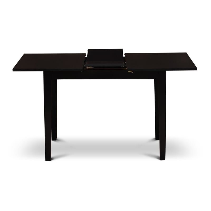 East West Furniture 5-Piece Dinette Set in Black/Dark Gray