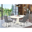 East West Furniture 5-Piece Dinette Set in Linen White/Platinum Gray