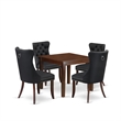 East West Furniture 5-Piece Dinette Set in Mahogany/Dark Gray