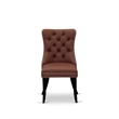 East West Furniture 7-Piece Dining Table Set  in Black/Burgundy