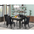 East West Furniture 5-Piece Dining Table Set in Black/Dark Gray