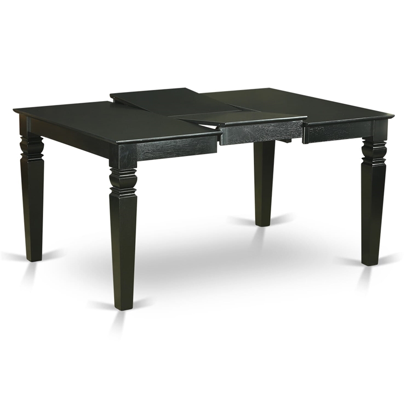 East West Furniture 5-Piece Kitchen Table Set in Black/Beige Red