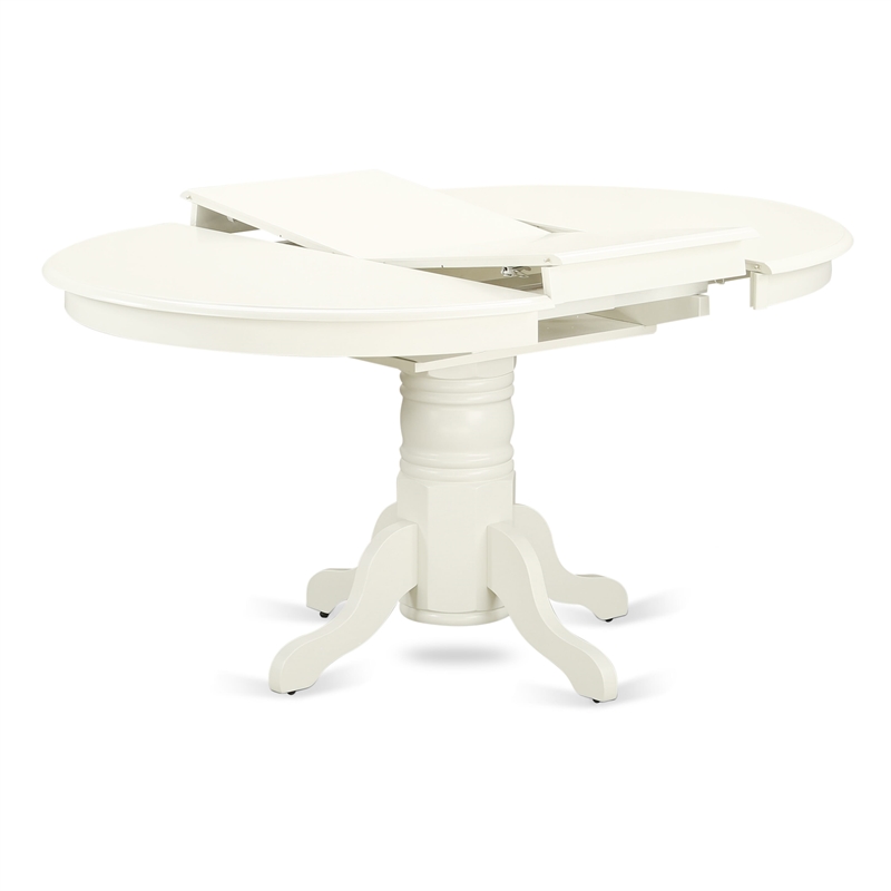 East West Furniture 5-Piece Kitchen Table Set in Linen White/Light Beige