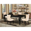 East West Furniture 5-Piece Dining Set in Light Beige/Black