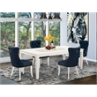 East West Furniture 5-Piece Dining Set in Linen White/Navy Blue