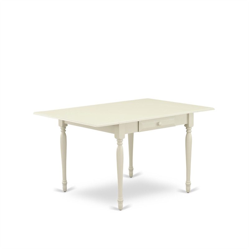 East West Furniture 5-Piece Dining Table Set in Linen White/Black