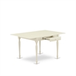 East West Furniture 5-Piece Dining Table Set in Linen White/Black