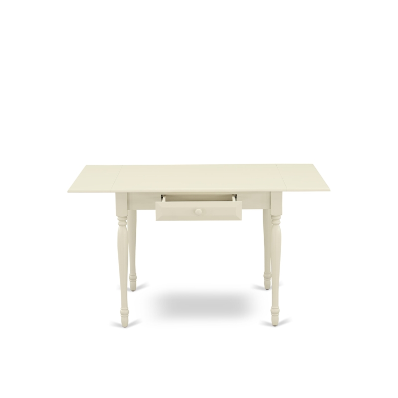 East West Furniture 5-Piece Dining Table Set in Linen White/Black