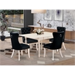 East West Furniture 5-Piece Dining Table Set in Linen White/Black