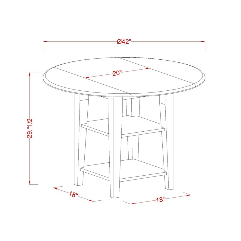 East West Furniture 5-Piece Kitchen Table Set in Linen White/Platinum Gray