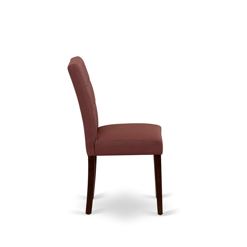 East West Furniture 5-Piece Dining Set in Mahogany/Burgundy