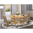East West Furniture 5-Piece Dining Room Set in Oak/Brown Textured