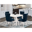East West Furniture 5-Piece Kitchen Table Set in Linen White/Navy Blue