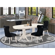 East West Furniture 5-Piece Kitchen Table Set in Linen White/Black