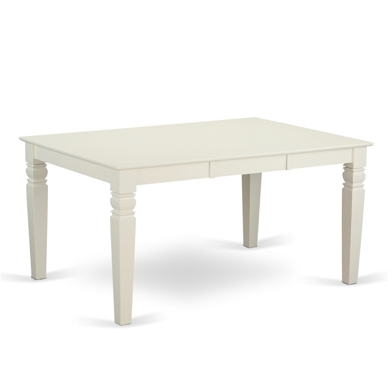 East West Furniture 5-Piece Dining Room Set in Linen White/Black