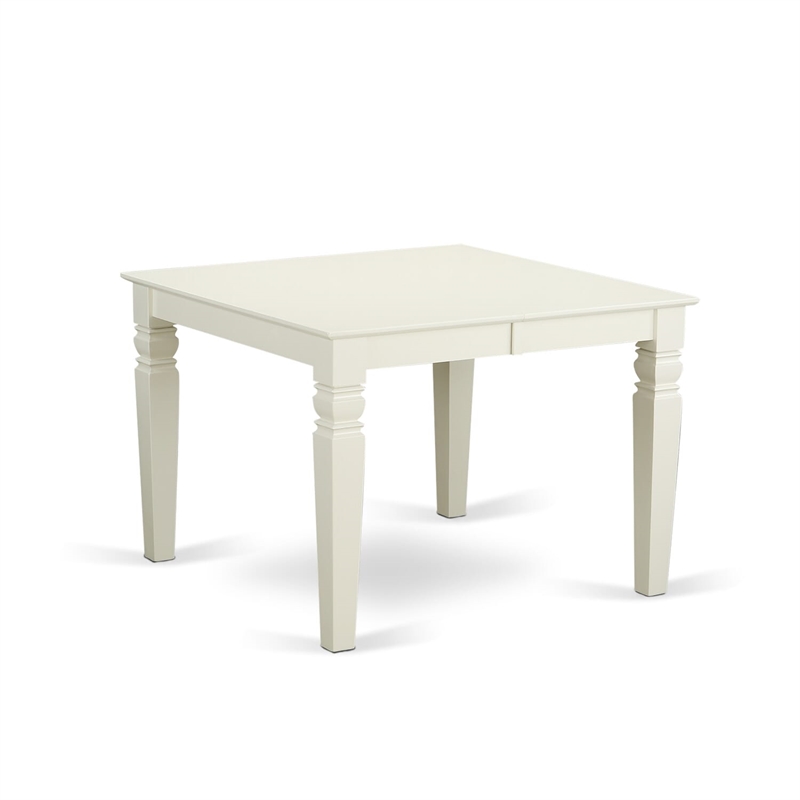 East West Furniture 5-Piece Dining Room Set in Linen White/Black