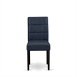 East West Furniture 5-Piece Dining Table Set in Black/Dark Navy Blue