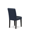 East West Furniture 5-Piece Dining Table Set in Black/Dark Navy Blue