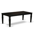 East West Furniture 5-Piece Dining Set in Black/Dark Navy Blue