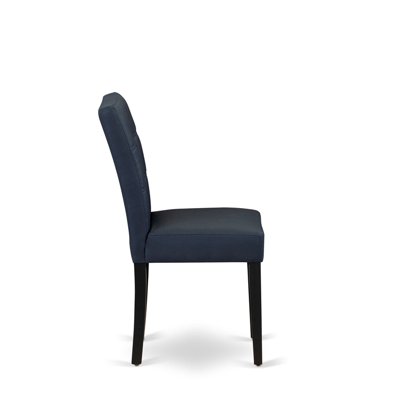 East West Furniture 5-Piece Dining Set in Black/Dark Navy Blue