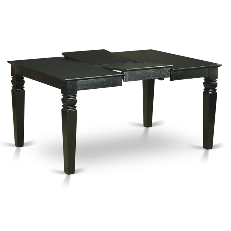 East West Furniture 5-Piece Modern Dining Set in Black/Dark Navy Blue