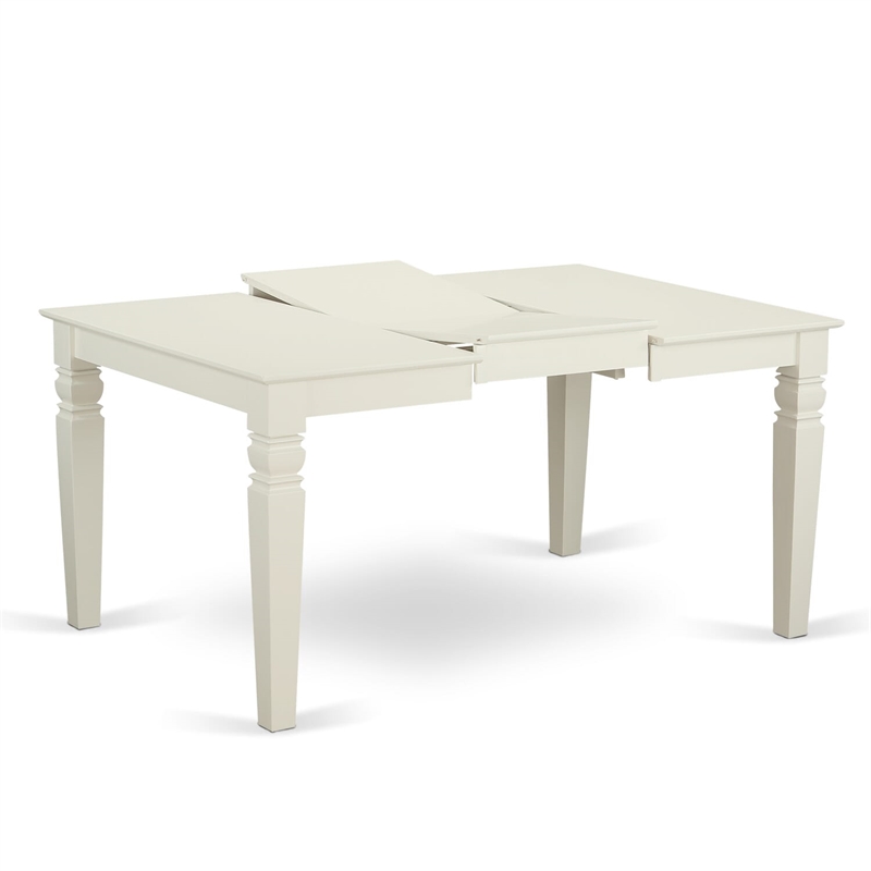 East West Furniture 5-Piece Dinette Set in Linen White/Beige Red