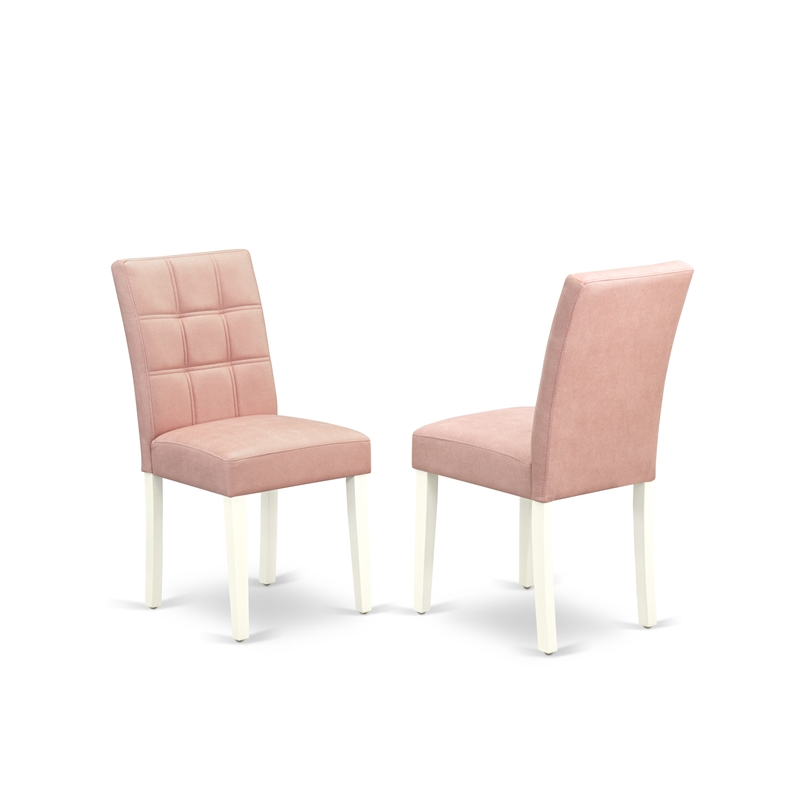 East West Furniture 5-Piece Dinette Set in Linen White/Beige Red