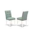 East West Furniture 5-Piece Dining Room Set in Linen White/Willow Green