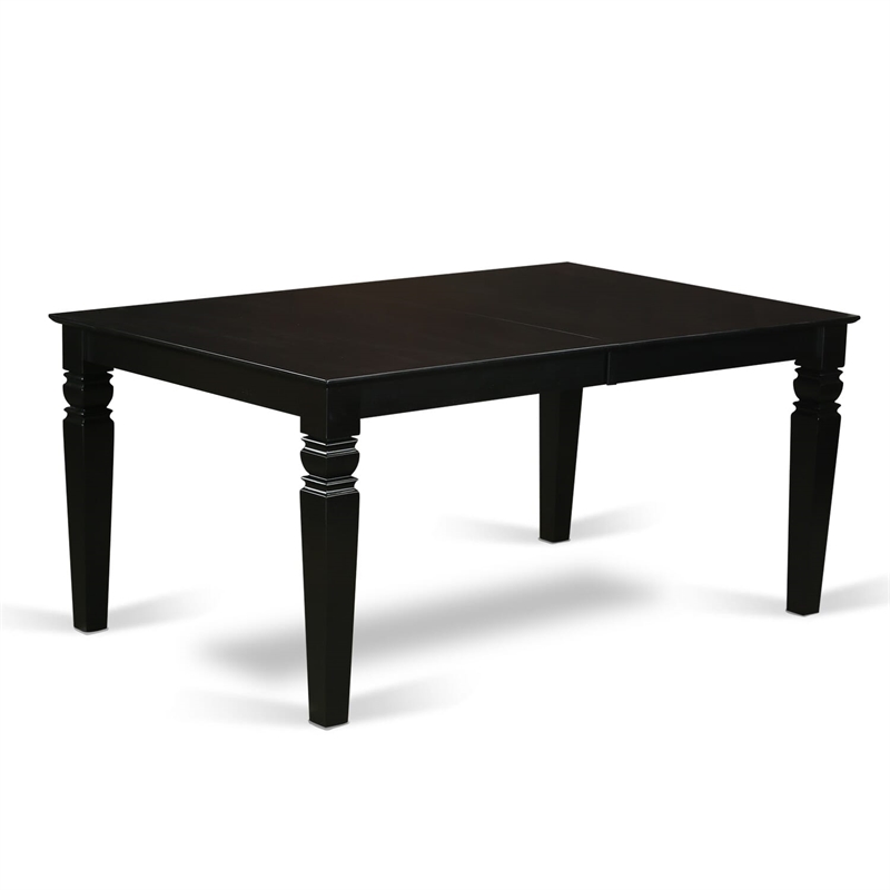 East West Furniture 7-Piece Dining Set in Black/Navy Blue
