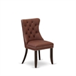 East West Furniture 7-Piece Dining Table Set in Distressed Jacobean/Burgundy