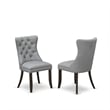 East West Furniture 7-Piece Modern Dining Set in Light Gray/Distressed Jacobean