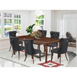 East West Furniture 7-Piece Dinette Set in Mahogany/Dark Gray