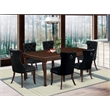 East West Furniture 7-Piece Dining Room Set in Mahogany/Black