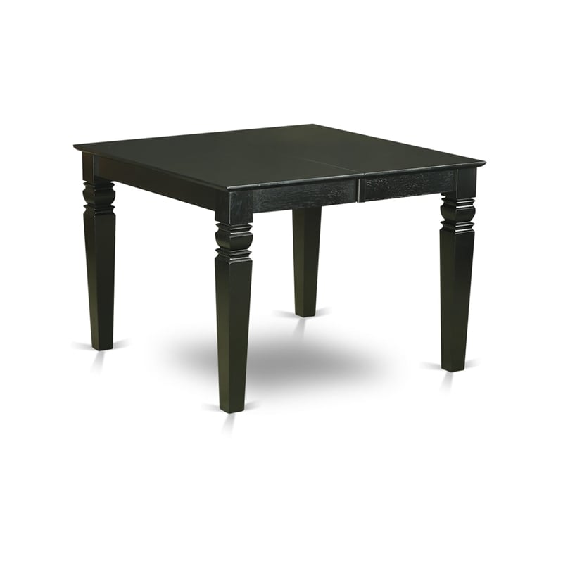 East West Furniture 7-Piece Dining Table Set in Light Beige/Black