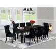 East West Furniture 9-Piece Dining Table Set in Black/Black