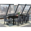 East West Furniture 9-Piece Dining Set in Black/Platinum Gray