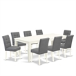 East West Furniture 9-Piece Dining Set in Linen White/Platinum Gray