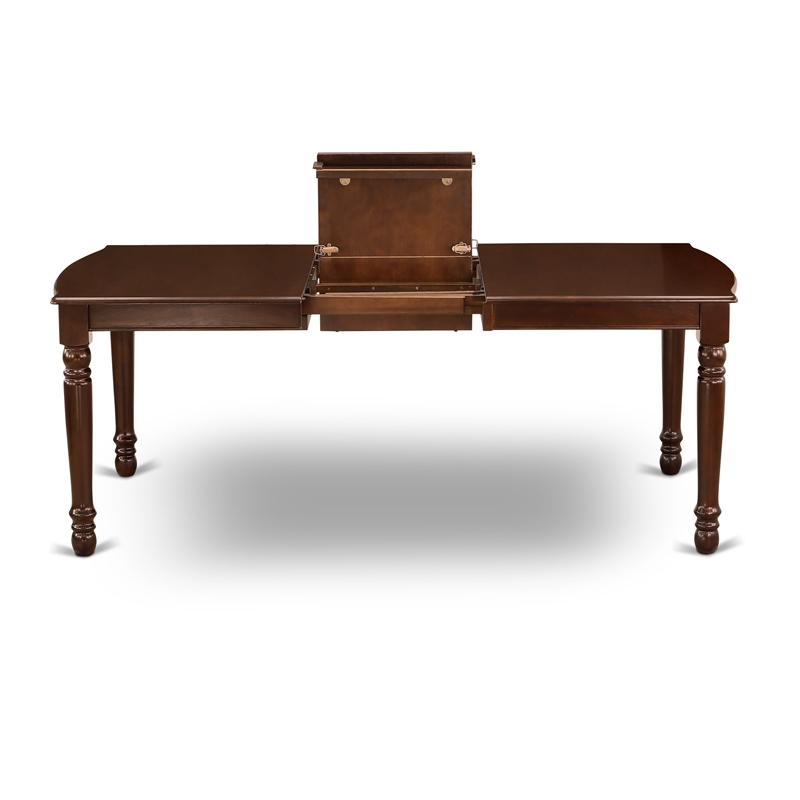 East West Furniture 9-Piece Dining Set in Mahogany/Willow Green