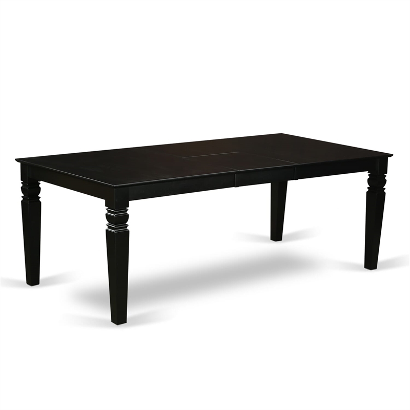 East West Furniture 9-Piece Dining Table Set in Black/Dark Gray