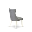 East West Furniture 3-Piece Dining Table Set in Linen White/Light Gray