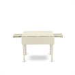 East West Furniture 3-Piece Dining Table Set in Linen White/Light Gray