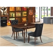 East West Furniture 3-Piece Dinette Set in Mahogany/Dark Gray
