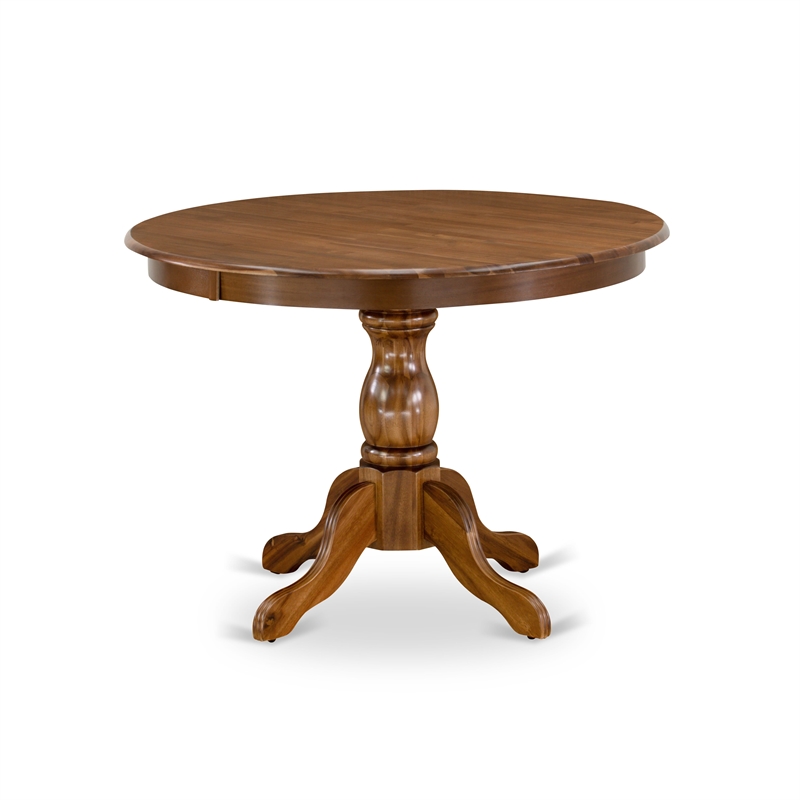 East West Furniture 3-Piece Kitchen Table Set in Antique Walnut/Navy Blue