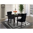 East West Furniture 3-Piece Kitchen Table Set in Black/Black