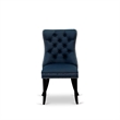 East West Furniture 3-Piece Kitchen Table Set in Black/Navy Blue