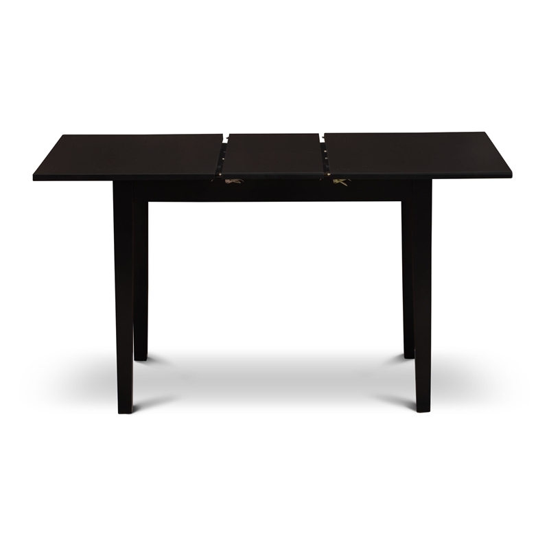 East West Furniture 3-Piece Kitchen Table Set in Black/Navy Blue