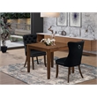 East West Furniture 3-Piece Dinette Set for Small Spaces in Antique Walnut/Black
